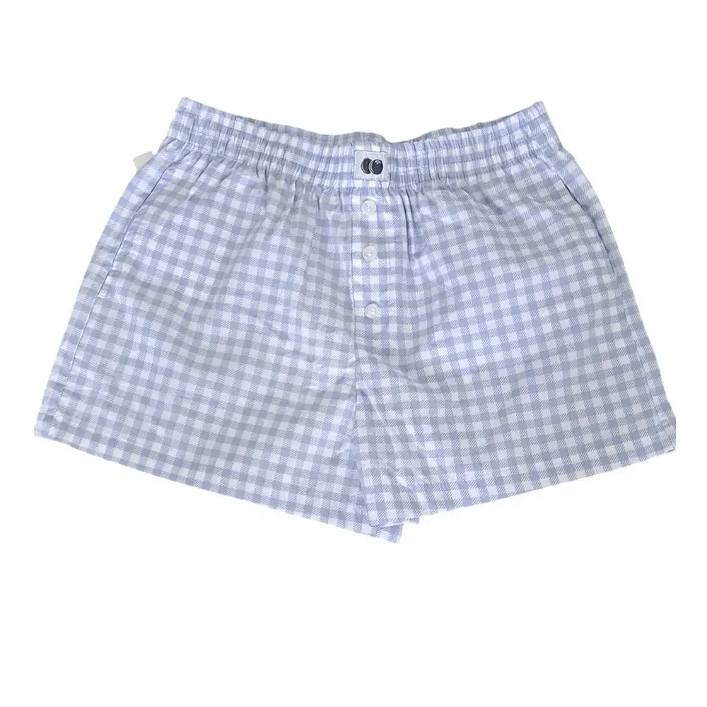 Better Together Dreamy Nights Boxer Shorts Sleepwear Blue White Gingham Small - Picture 7 of 8
